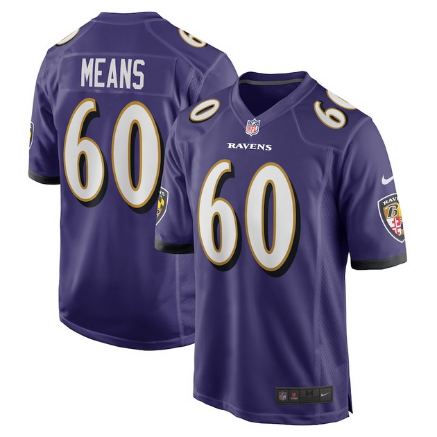 mens nike steven means purple baltimore ravens game player jersey